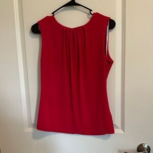 Calvin Klein Sleeveless Pleat-Neck Knit Top